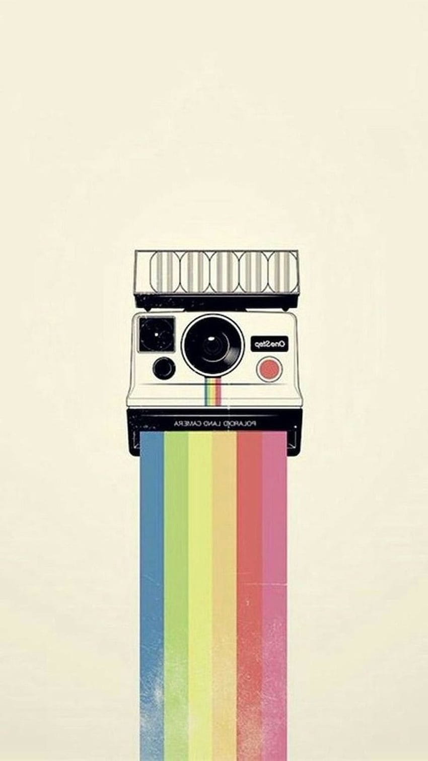 Instagram inspired, vintage polaroid camera, with a rainbow, cute ...