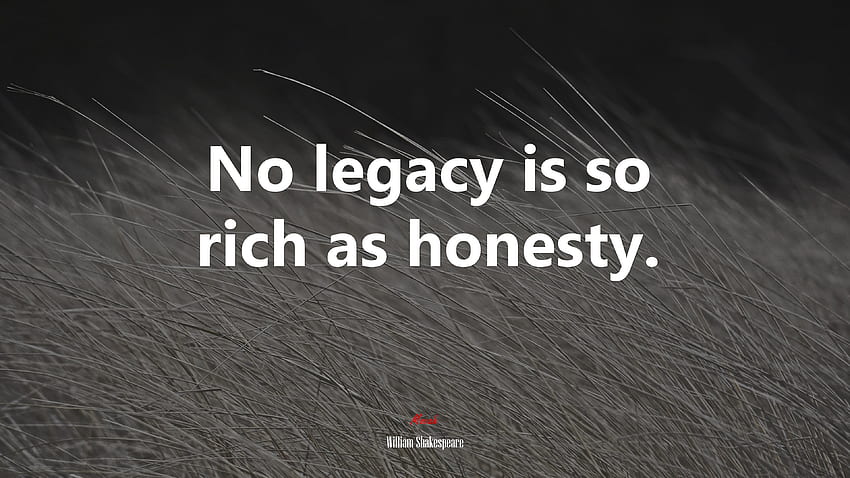 Aucun héritage n'est plus riche que l'honnêteté. Citation de William Shakespeare, , Shakespeare Fond d'écran HD