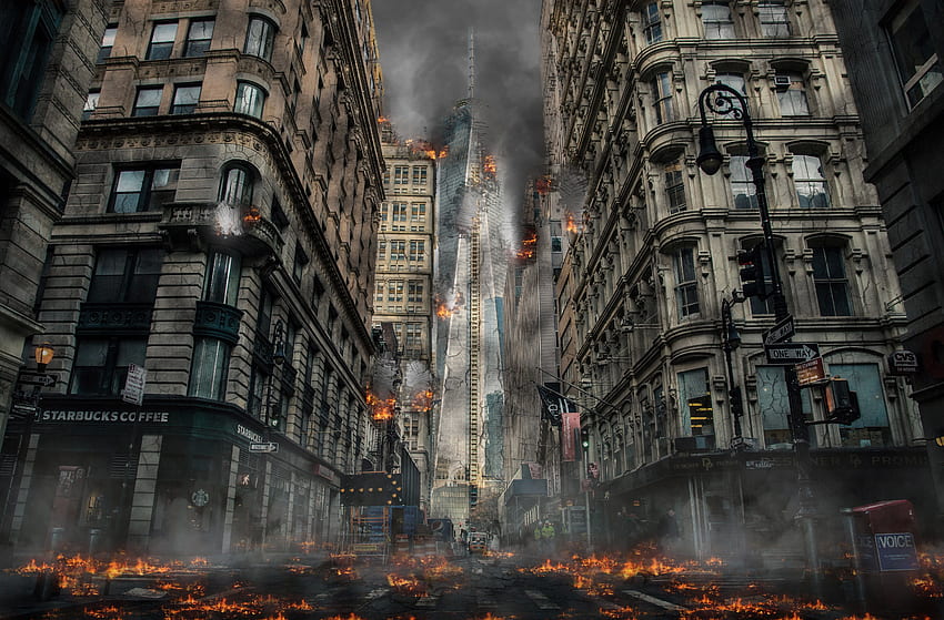 도시 폭발, 기타, , , 배경 및 , 건물 파괴 HD 월페이퍼
