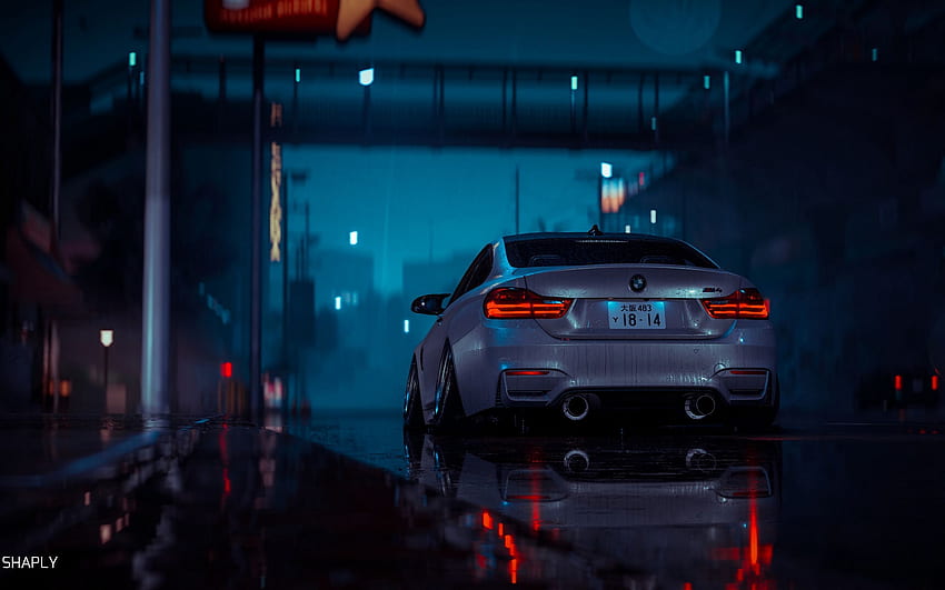 mobil, abu-abu, basah, malam, hujan Wallpaper HD