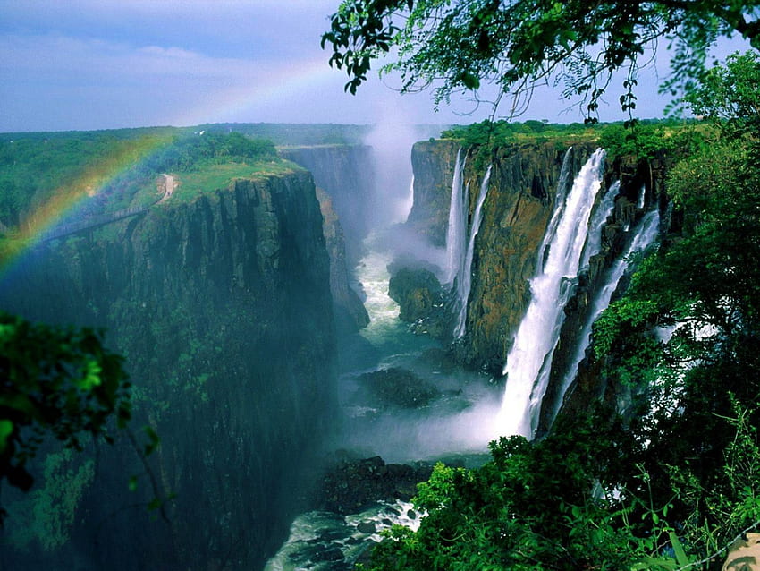 Scenic Victoria Falls, nature, water, scenic, beauty HD wallpaper