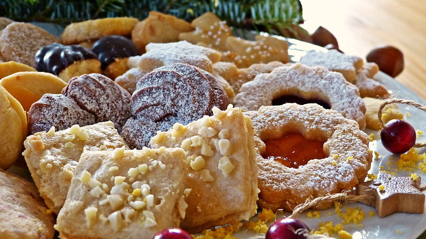 Cookies, Pastries, Sugar Powder, Desserts HD wallpaper