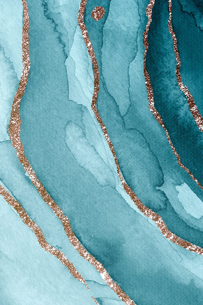 Teal Marble Gold . , PNG Stickers, & Background, Blue Glitter Marble HD phone wallpaper