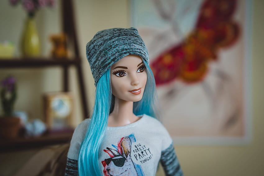 Cap, Style, Doll, Fashion, Barbie, Blue Hair HD wallpaper