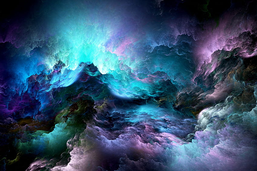 Glowing, dense, clouds, abstract HD wallpaper