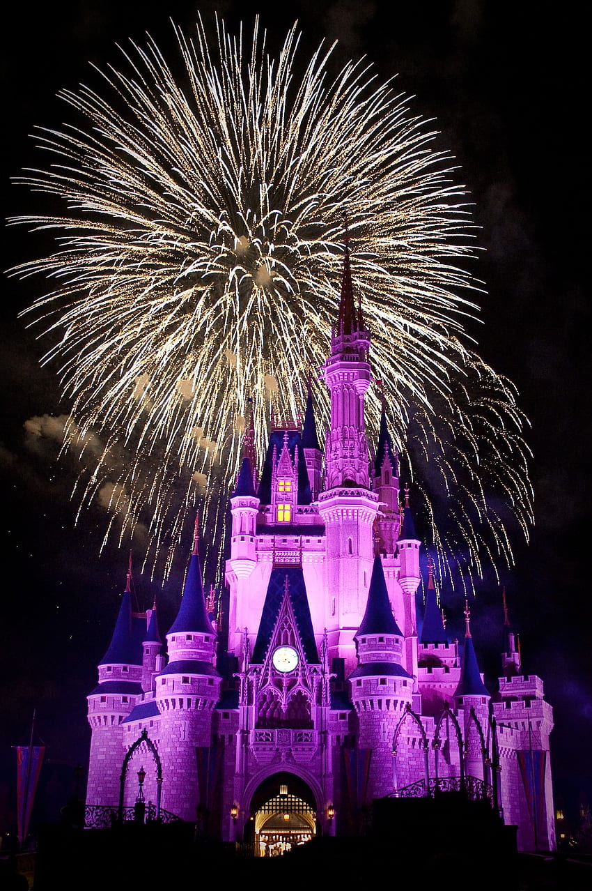 Fuegos artificiales del Reino Mágico de Walt Disney World. amor, Mágico Disney fondo de pantalla del teléfono