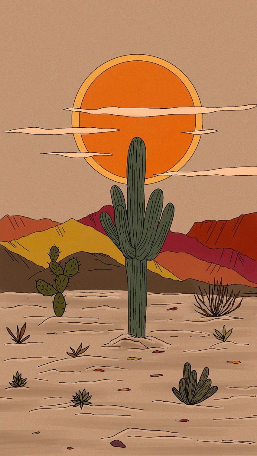 砂漠, サグアロ, 自然環境, サボテン, 風景, 植物 - 電話 HD電話の壁紙