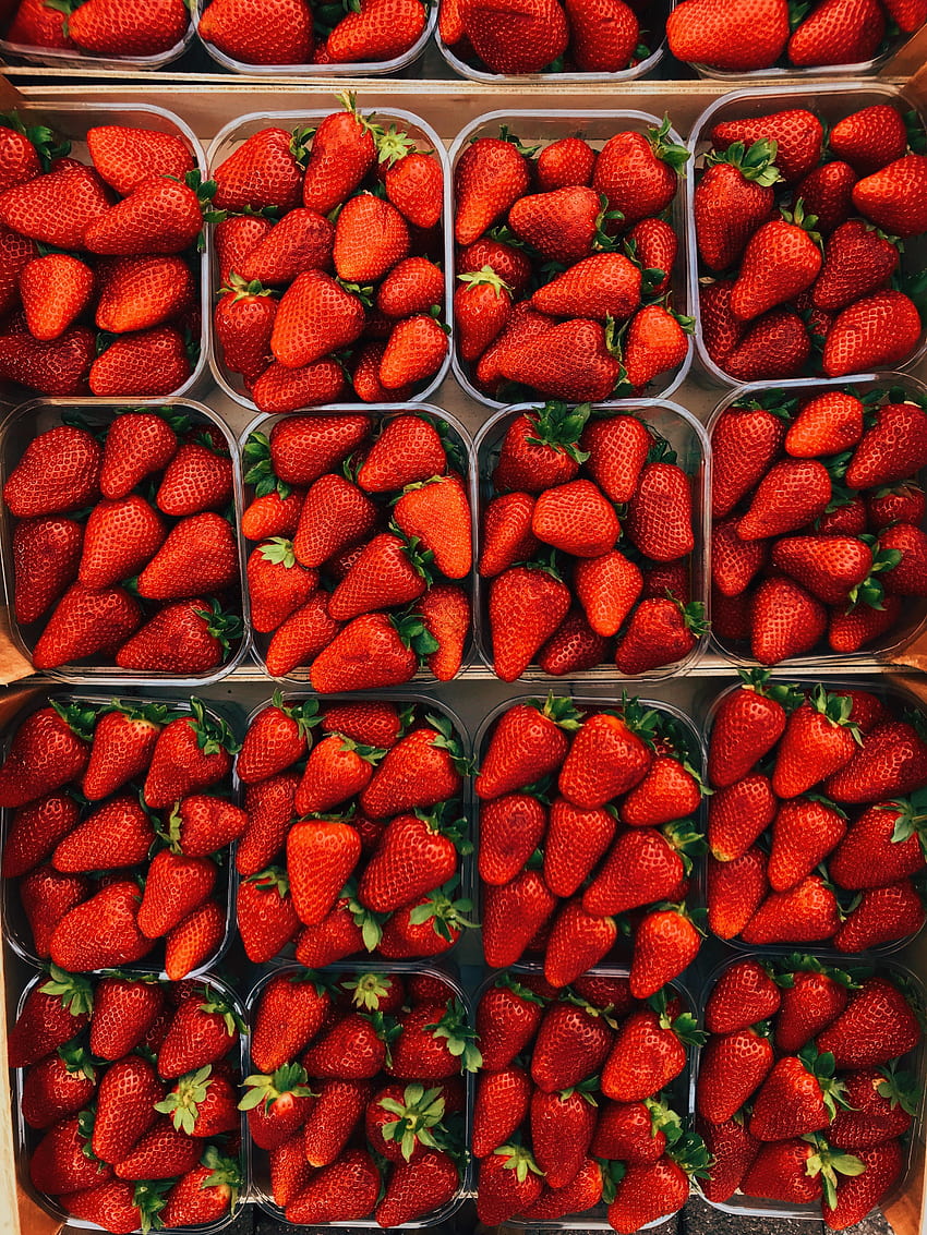 Food, Strawberry, Berries, Ripe, Baskets HD phone wallpaper