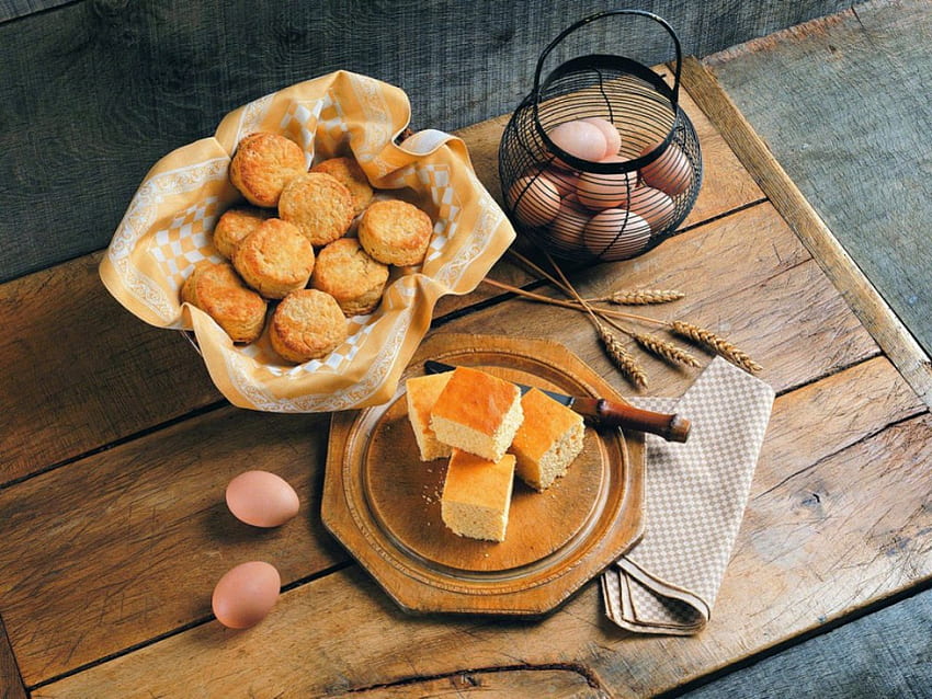 Roti Lezat, manis, benda mati, roti, telur, makanan, kue, kue Wallpaper HD
