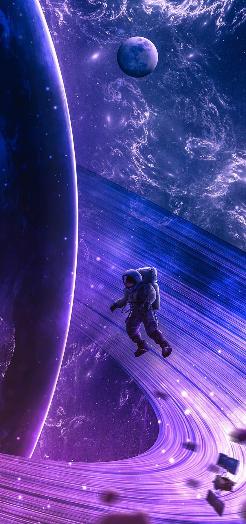 Gezegen Halkasının Yakınındaki Astronot Çözünürlüğü, Uzay ve Arka Plan, 1080x2300 HD telefon duvar kağıdı