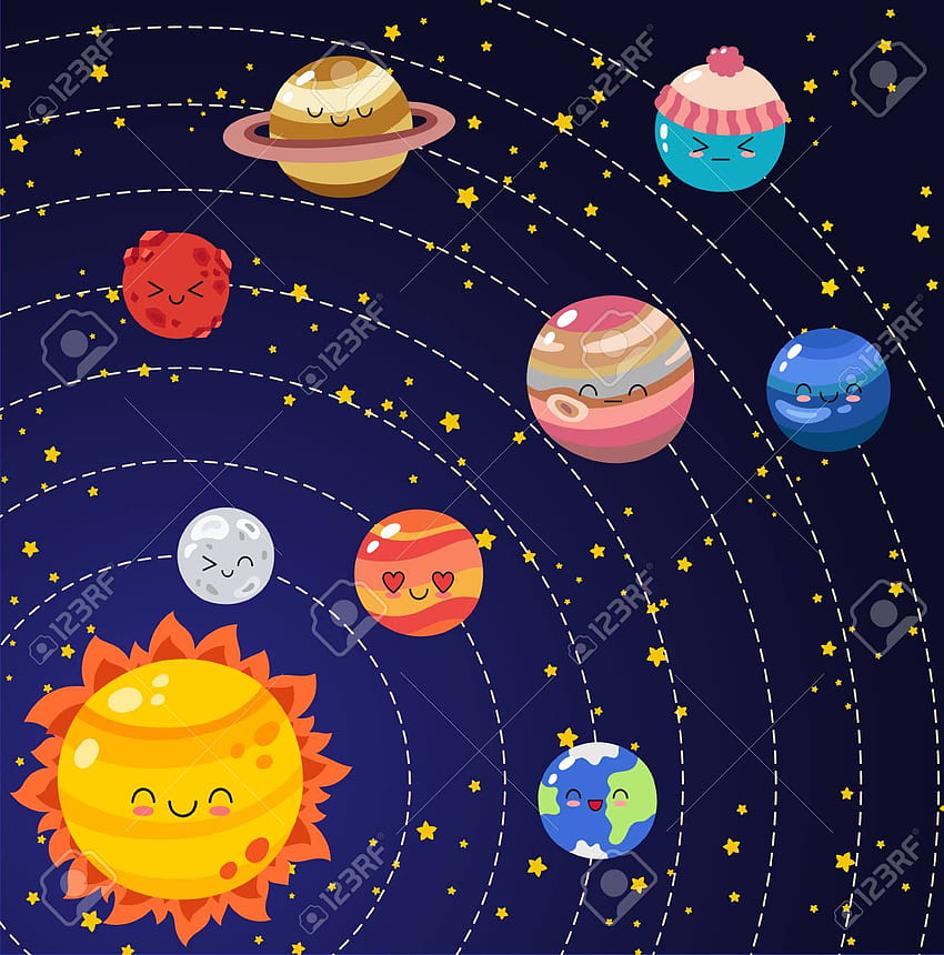 Solar System Clipart, Cute Solar System HD phone wallpaper
