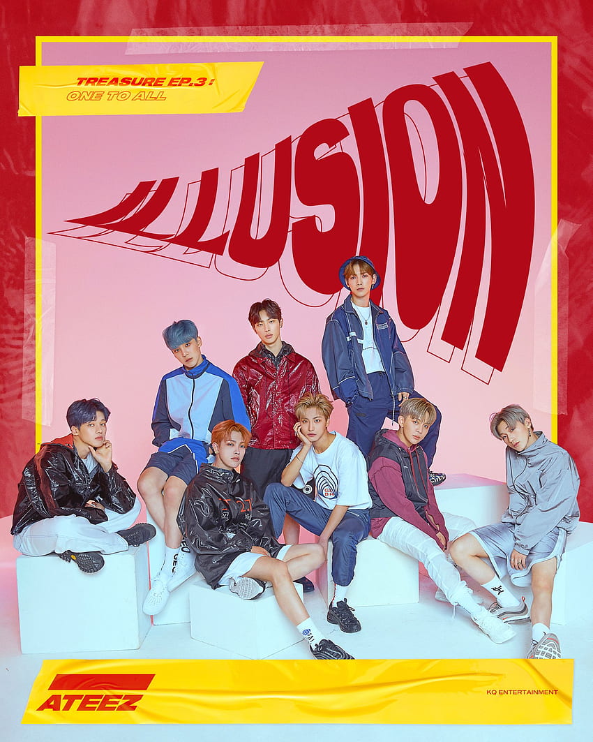 Atinys are torn between 'Wave' and 'Illusion' in ATEEZ's instrumental teasers and performance teaser posters! ⋆ The latest kpop news and music. Officially Kmusic, Ateez Illusion HD phone wallpaper