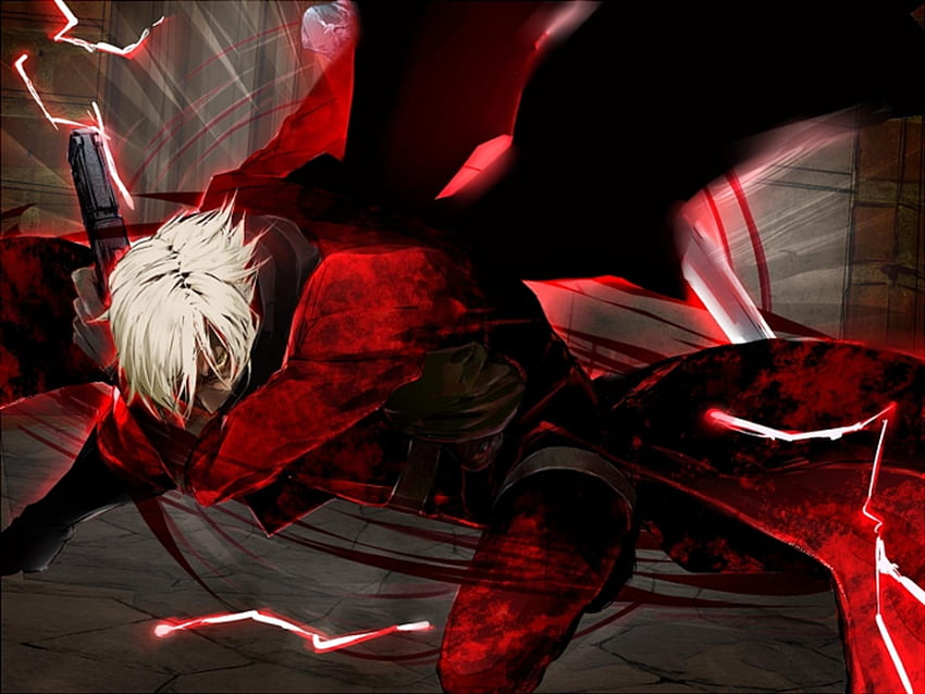 Dante, game, mata kuning, dmc, anime, setan mungkin menangis, rambut putih, mata emas, senjata, video game, pistol, jas hujan, pria Wallpaper HD