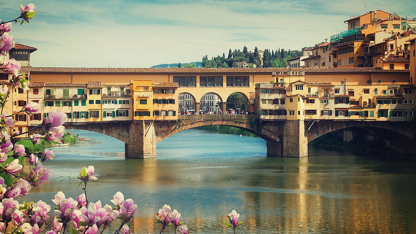 Italy Ponte Vecchio, Florence bridge Rivers Cities HD wallpaper