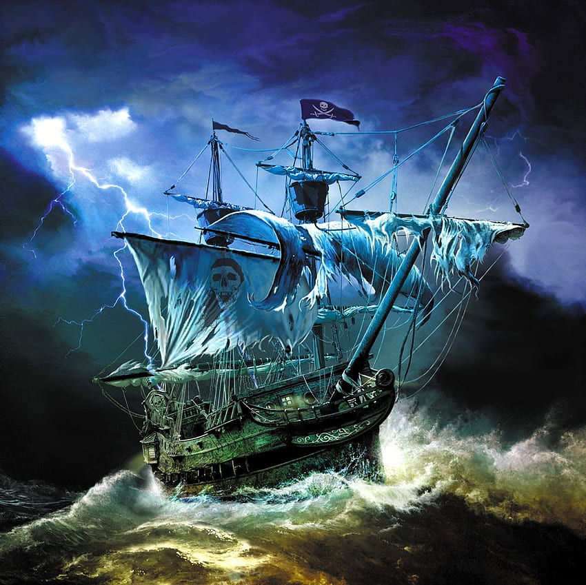 Weather The Storm, 海, 船, 海賊, 天気, 暗い, 冒険, ファンタジー, cg, 海賊, 嵐, 海 高画質の壁紙