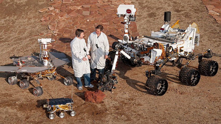 Сравнение на размера между марсохода Curiosity и предишния марс HD тапет