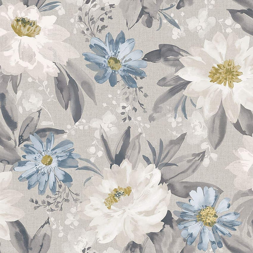 YöL Painted Dahlia Grey Blue Floral Flowers Country Garden: .uk: DIY & Tools HD phone wallpaper