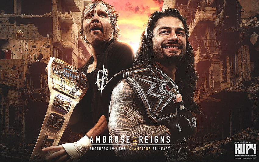 WWE, Roman Reigns, Dean Ambrose, lutte / et arrière-plan mobile, logo Dean Ambrose Fond d'écran HD