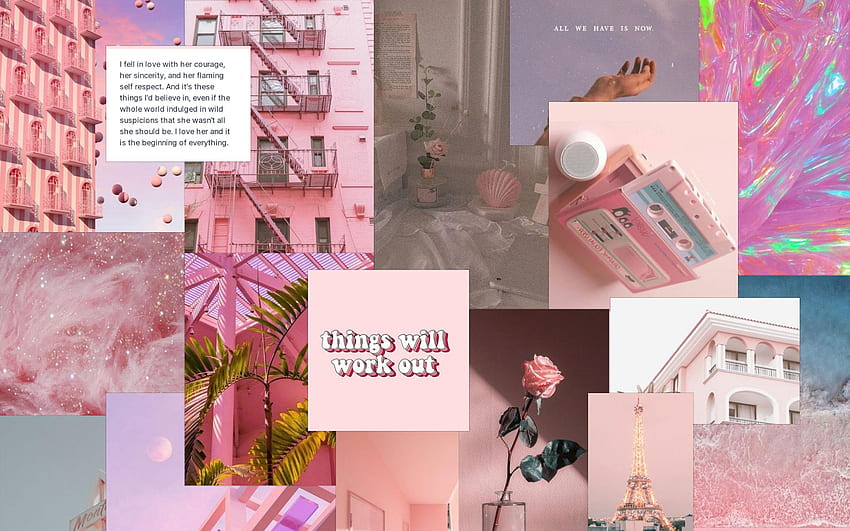 Pink in 2020. Pink laptop, Aesthetic iphone , Aesthetic , Pink Collage Laptop HD wallpaper