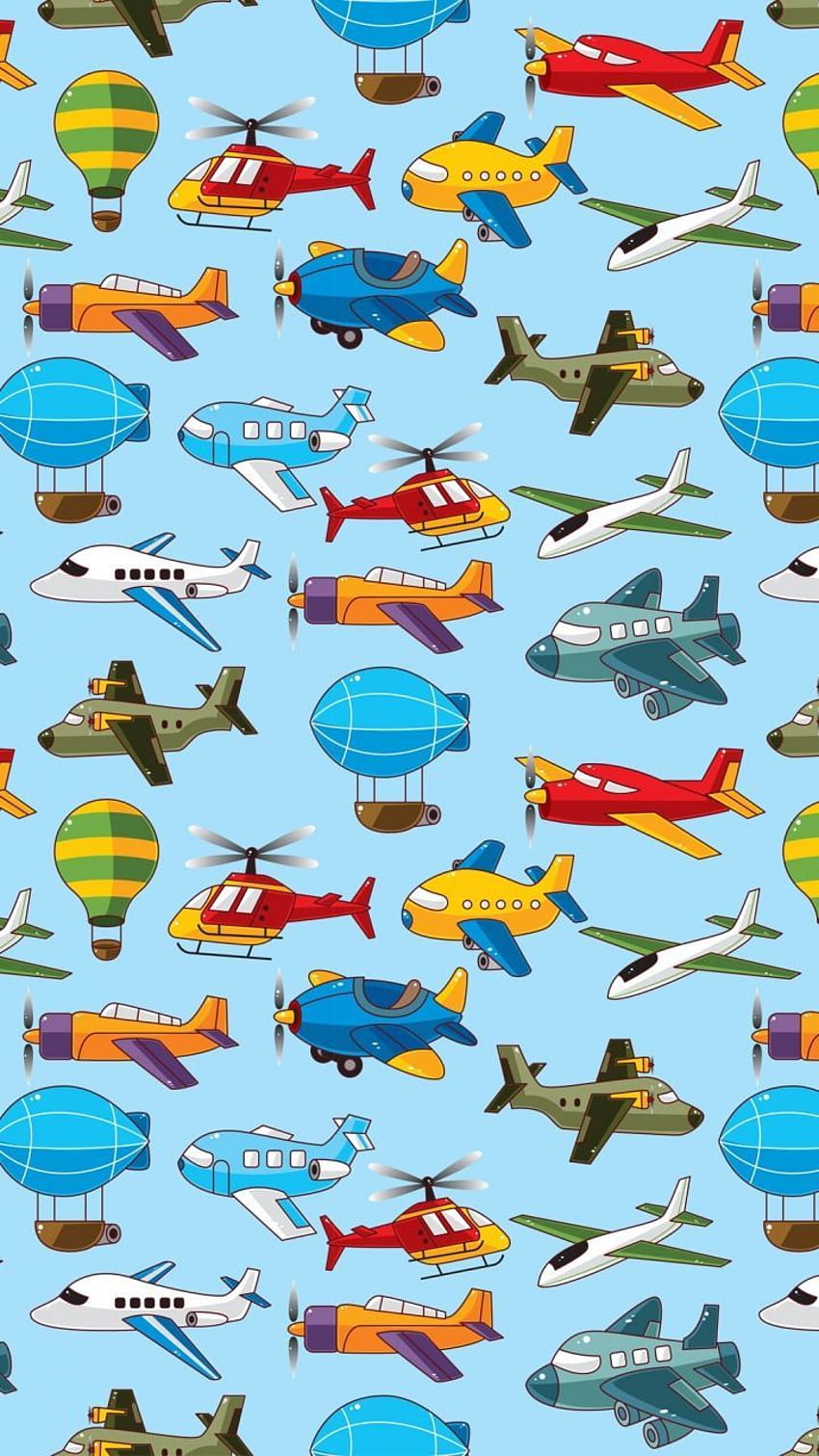 ヘリコプター、飛行船、飛行機、テクスチャ。 紙、漫画の飛行機 HD電話の壁紙