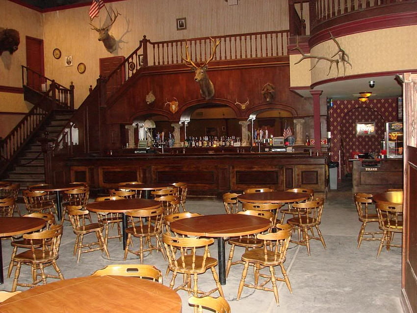 ideas for an old fashion saloon bar. Old Western Bar Stage Set, Wild West Bar HD wallpaper
