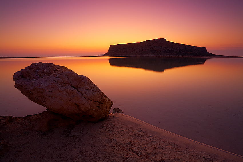 My country, sea, greece, crete, balos, seascape, sky, sunset HD wallpaper