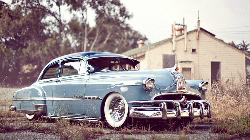 '51 Pontiac Chieftain Deluxe, Whitewalls, Gm, Classic, Lite Blue Tapeta HD