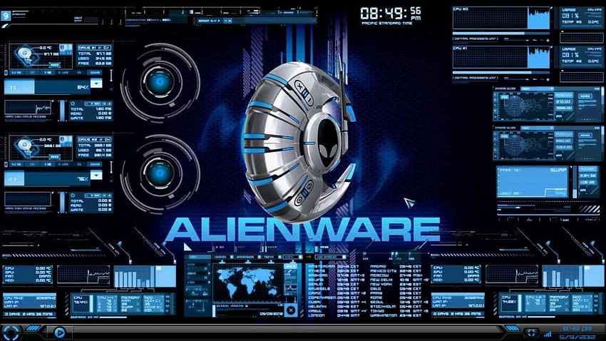 HUD Theme Evolution + Rainmeter + Alienware Media Skin & 2012 - YouTube HD wallpaper
