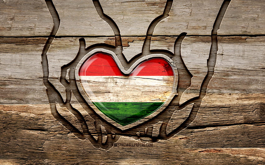 I love Hungary, , wooden carving hands, Day of Hungary, Flag of Hungary, creative, Hungary flag, Hungarian flag, Hungary flag in hand, Take care Hungary, wood carving, Europe, Hungary HD wallpaper