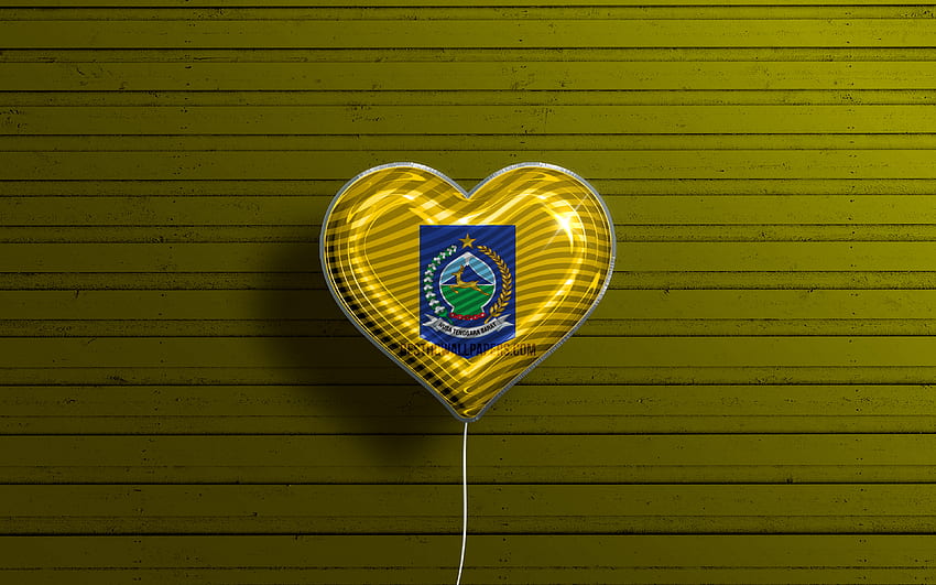 I Love West Nusa Tenggara, , realistic balloons, yellow wooden background, Day of West Nusa Tenggara, indonesian provinces, flag of West Nusa Tenggara, Indonesia, balloon with flag, Provinces of Indonesia, West Nusa Tenggara flag, West Nusa Tenggara HD wallpaper
