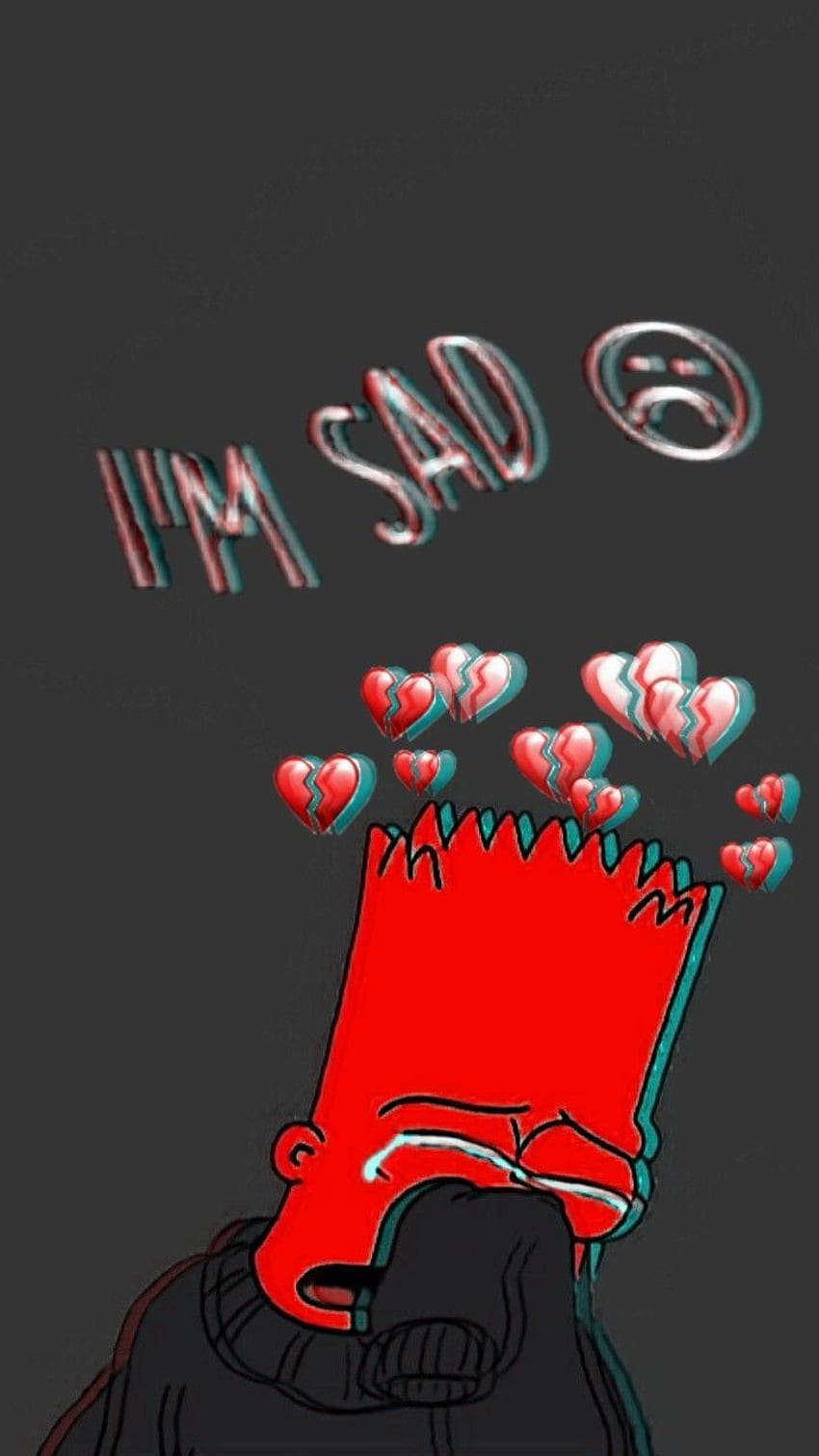 Bart Simpson está triste observando o céu · Creative Fabrica