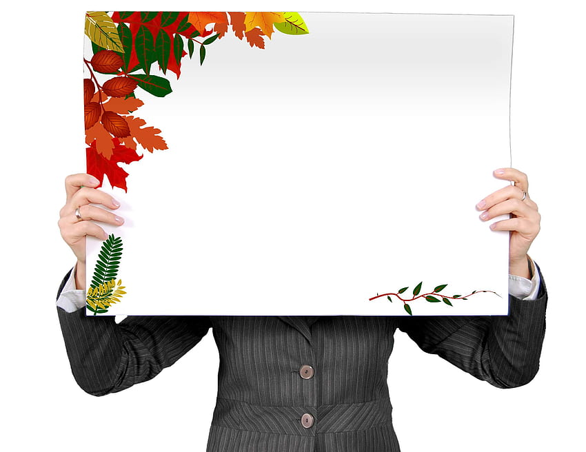 outono, plano de fundo, em branco, sinal em branco, serapilheira, mulher de negócios, comunicações papel de parede HD