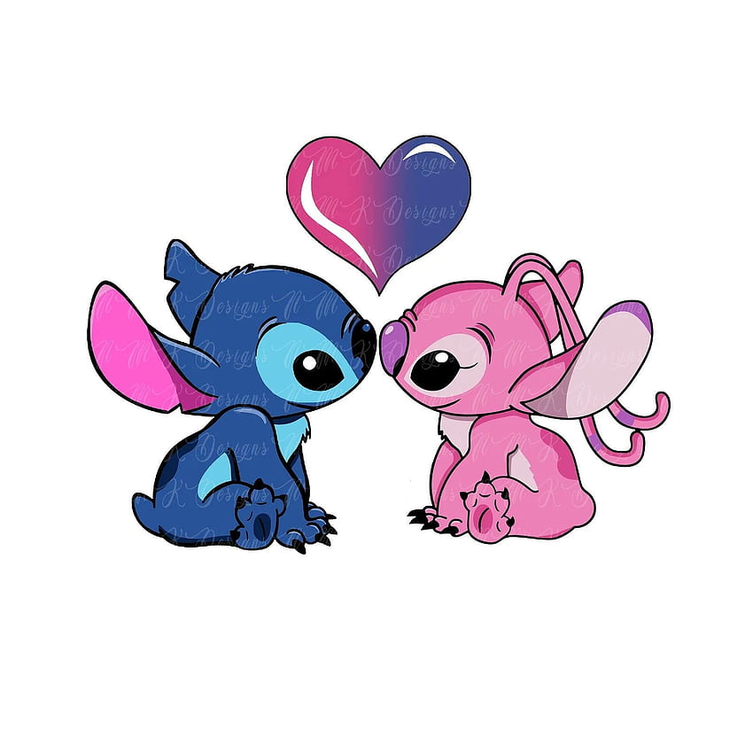 Stitch and Angel Sublimation Designs PNG Graphic Design T. Etsy in 2020. Stitch drawing, Stitch and angel, Lilo and stitch, Stitch Love HD phone wallpaper