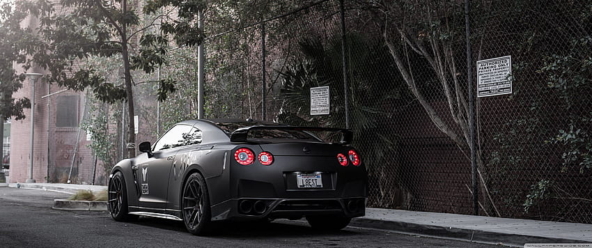 Nissan GT R พื้นหลังสีดำพิเศษสำหรับรถยนต์ U, 3440X1440 วอลล์เปเปอร์ HD