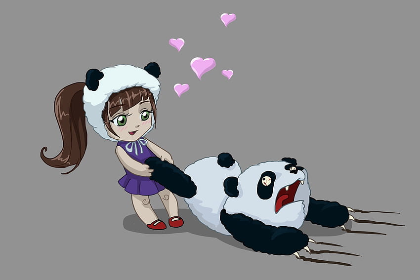 Arrière-plan Kawaii Tare Panda, petit panda de dessin animé mignon Fond d'écran HD