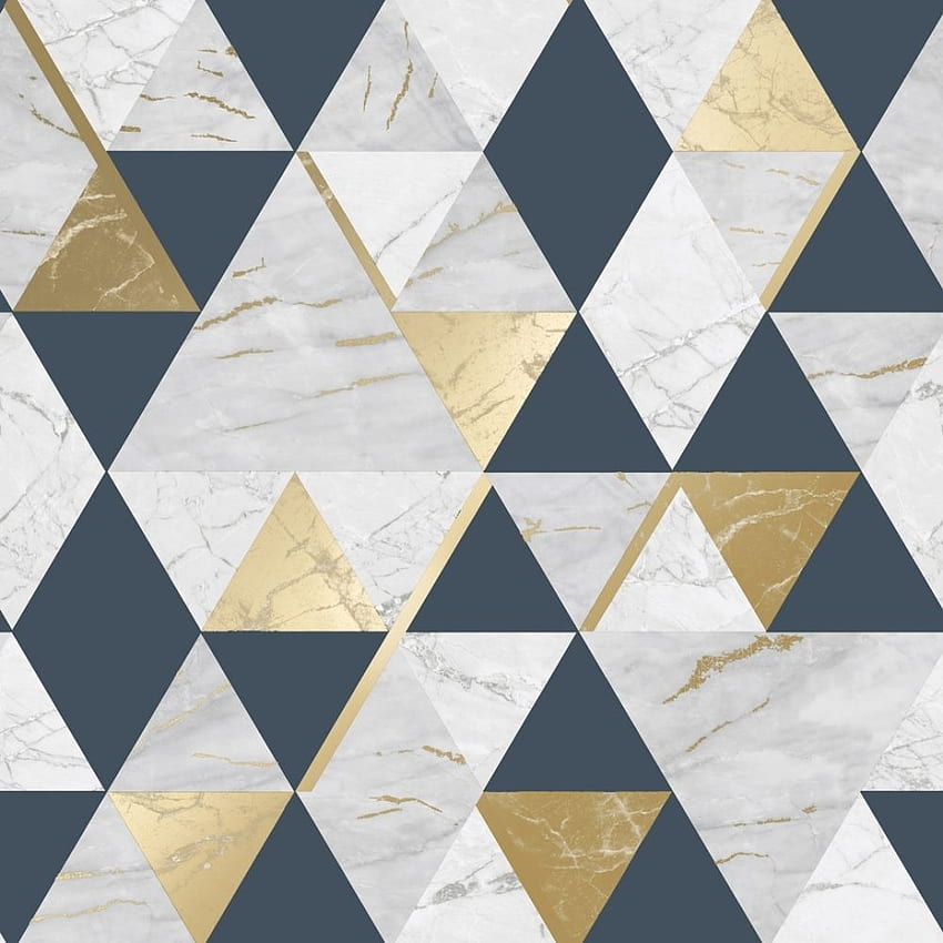 House of Alice Onyx Marble Metallic Navy Blue Gold - from I Love UK, Navy Blue and Yellow HD phone wallpaper