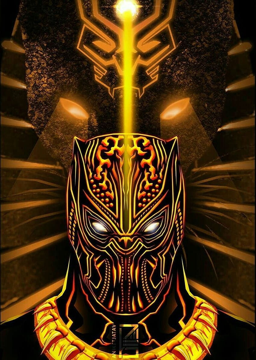Killmonger Golden Jaguar. Black panther marvel, Black panther art, Marvel superhero posters HD phone wallpaper