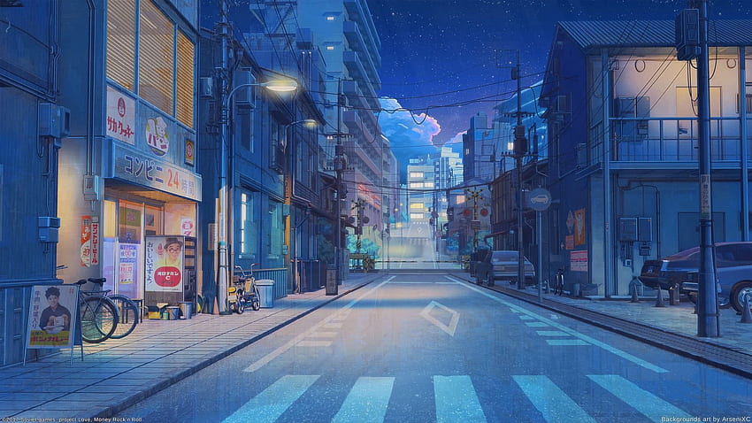 Japan Street illustration, rue, art numérique, œuvres d'art, Pixel japonais Fond d'écran HD