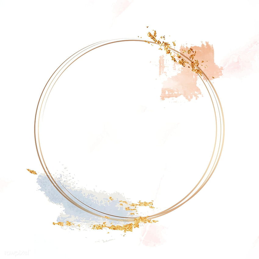 premium vector of Gold circle frame on a pastel brushstroke. Gold circle frames, Circle frames, Floral logo design HD phone wallpaper