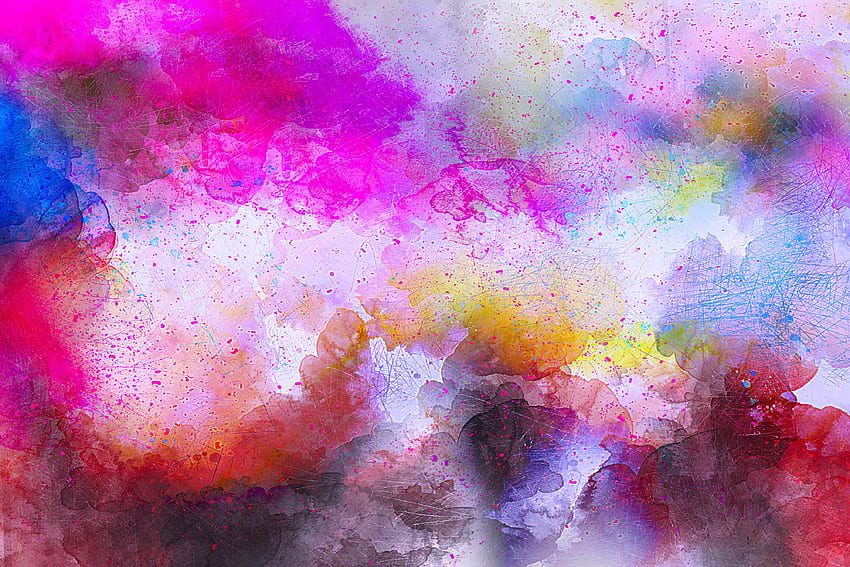 Colorful, splashes, design, abstract HD wallpaper