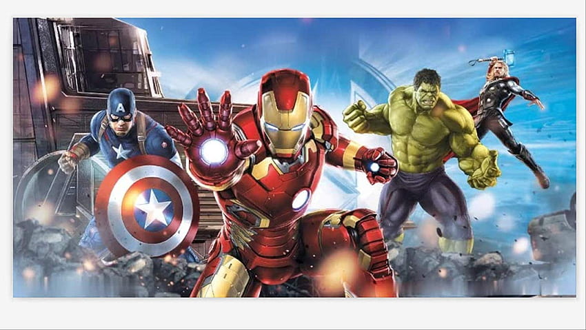 Avengers Hulk Iron Man Kapitan Ameryka, Kapitan i Iron Man w 3D Tapeta HD