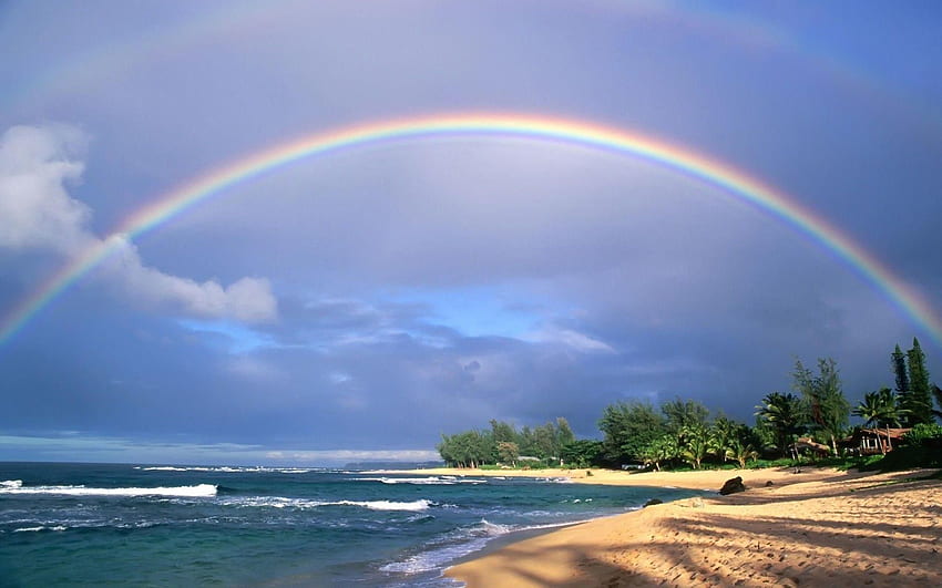 Wp1968978 Sunset Ocean Rainbow . Beach Scenery, Rainbow graphy, Rainbow HD wallpaper