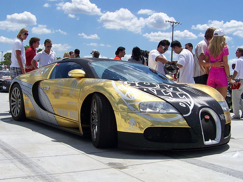 Coole goldene Autos, goldener Bugatti HD-Hintergrundbild