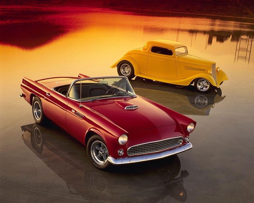 classic cars, old, road, classic, cars HD wallpaper