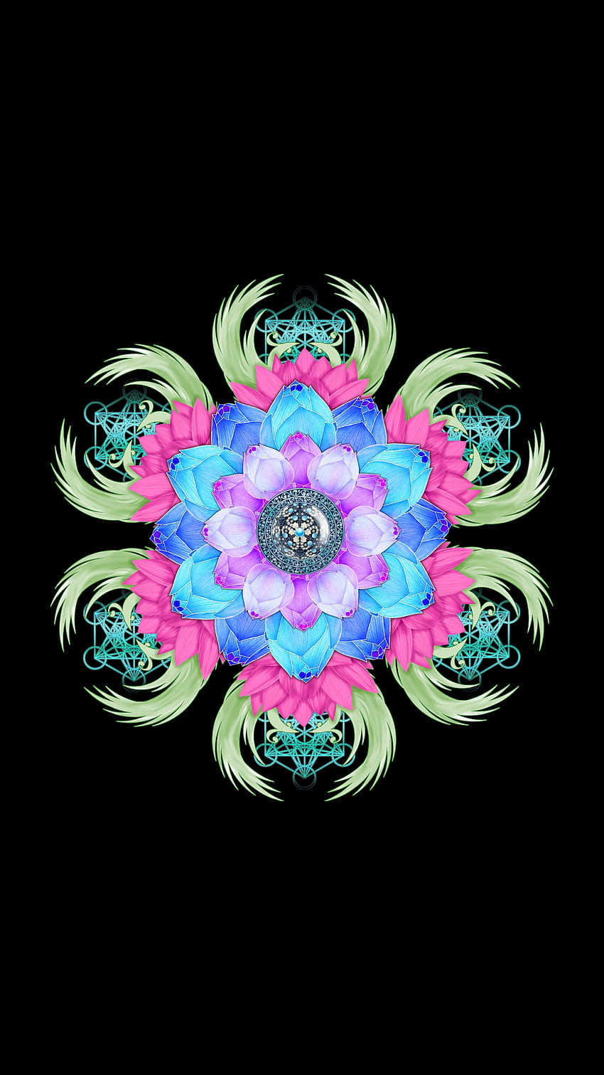 Mandala, Art, Lotus, Patterns, Flower HD phone wallpaper