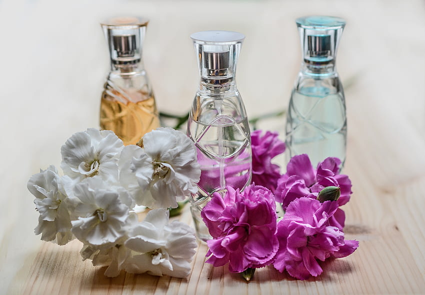 Flowers, , , Bottles, Perfume, Vials HD wallpaper