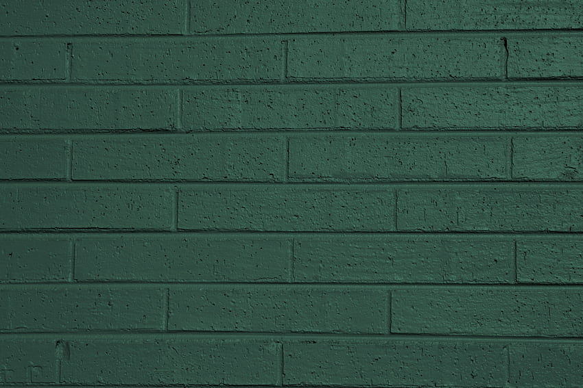 Struttura del muro di mattoni verniciata verde. Pareti dipinte di verde, verde oliva, mattoni dipinti Sfondo HD