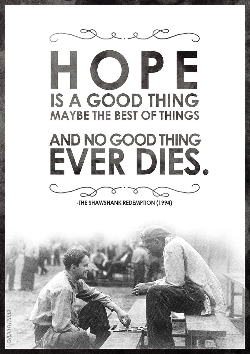 SPERANZA Shawshank Redemption Movie Poster Tipografia. film Sfondo del telefono HD