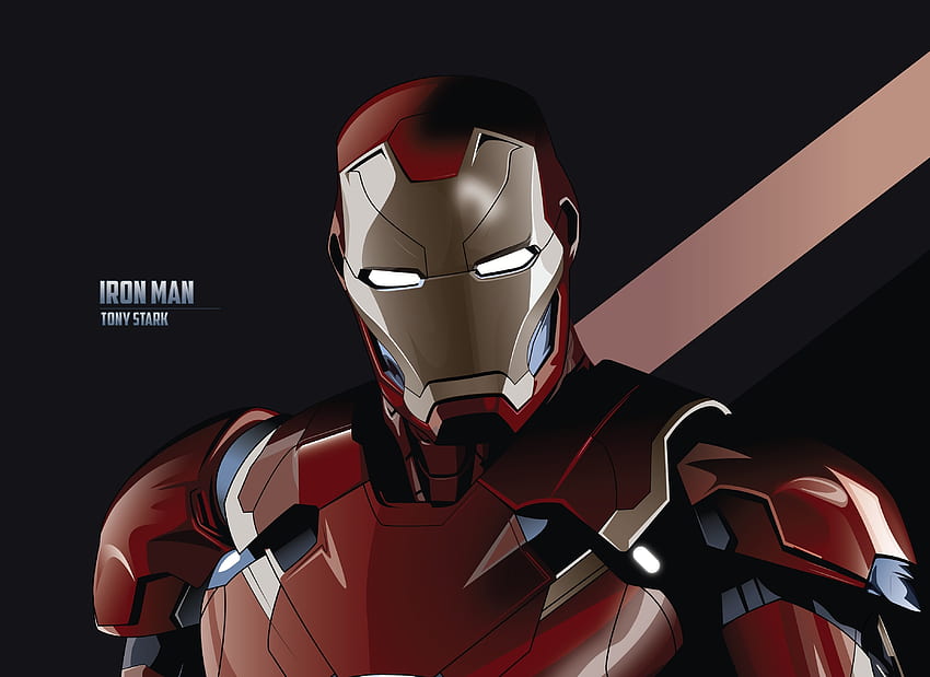 Iron man, superhero, Tony Stark, artwork, minimal HD wallpaper