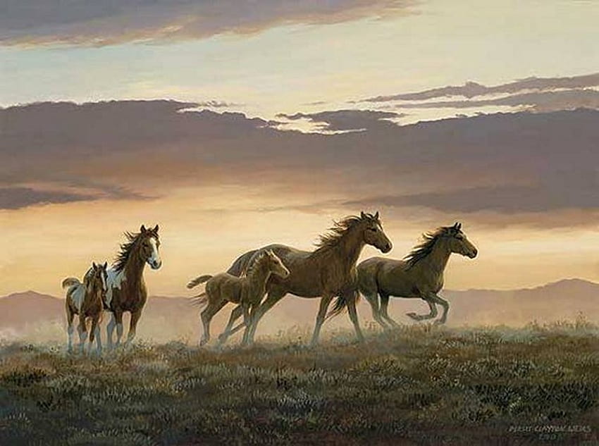 Von Persis Clayton Weirs., Malerei, Kunst, Lauf, Sonnenuntergang, Persis Clayton Wehre HD-Hintergrundbild